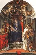 Filippino Lippi Madonna and Child Enthroned with SS.John the Baptist,Victor,Ber-nard,and Zenbius Germany oil painting artist
